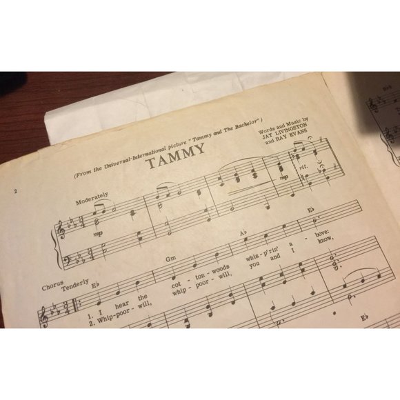 Tammy by Debbie Reynolds from Tammy and the Bachelor Vintage Sheet Music - Picture 5 of 9